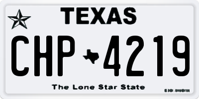 TX license plate CHP4219