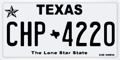 TX license plate CHP4220