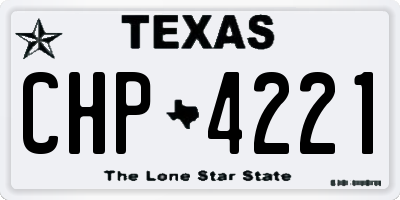TX license plate CHP4221