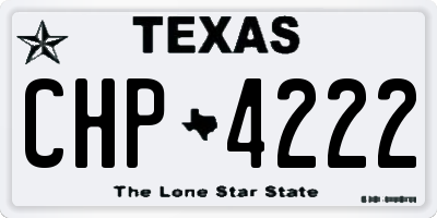 TX license plate CHP4222