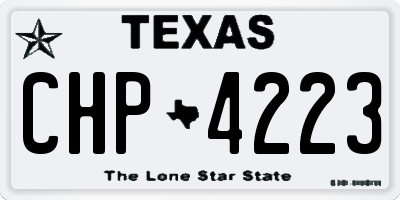 TX license plate CHP4223