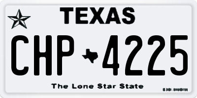 TX license plate CHP4225