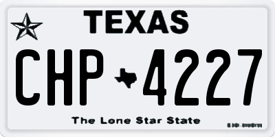TX license plate CHP4227