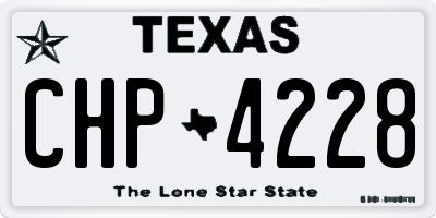 TX license plate CHP4228