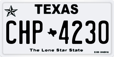 TX license plate CHP4230