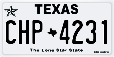 TX license plate CHP4231