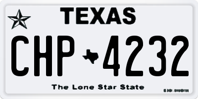 TX license plate CHP4232