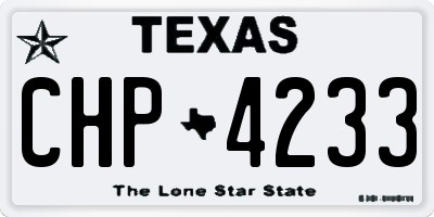 TX license plate CHP4233
