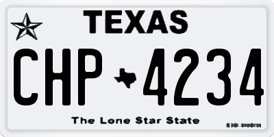 TX license plate CHP4234