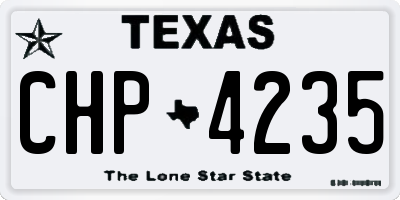 TX license plate CHP4235