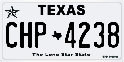 TX license plate CHP4238