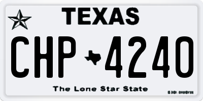 TX license plate CHP4240
