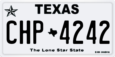 TX license plate CHP4242