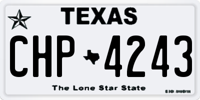 TX license plate CHP4243