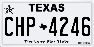 TX license plate CHP4246