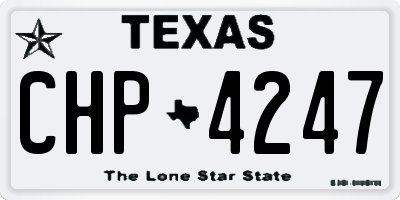 TX license plate CHP4247