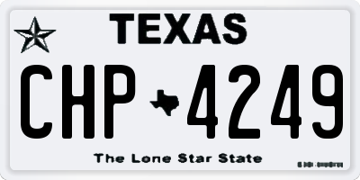 TX license plate CHP4249