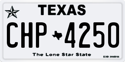 TX license plate CHP4250