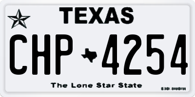 TX license plate CHP4254