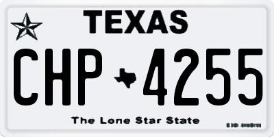 TX license plate CHP4255