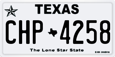 TX license plate CHP4258