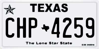 TX license plate CHP4259