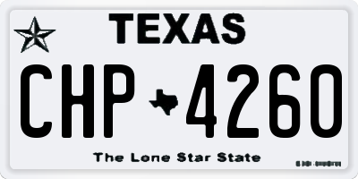 TX license plate CHP4260