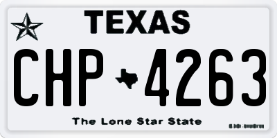 TX license plate CHP4263