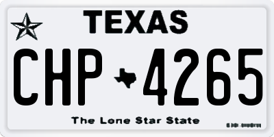TX license plate CHP4265