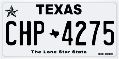 TX license plate CHP4275