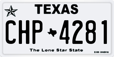 TX license plate CHP4281