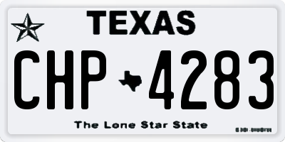 TX license plate CHP4283
