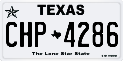 TX license plate CHP4286