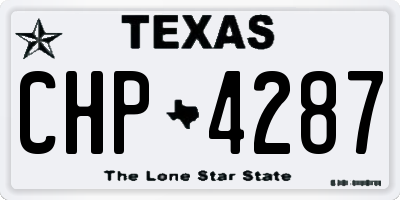 TX license plate CHP4287