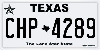 TX license plate CHP4289