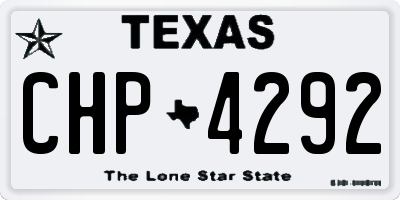 TX license plate CHP4292
