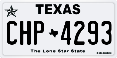 TX license plate CHP4293