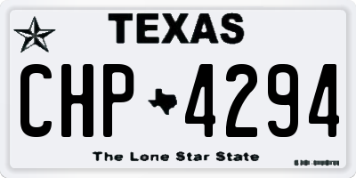 TX license plate CHP4294