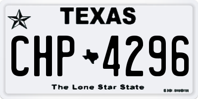 TX license plate CHP4296