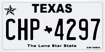 TX license plate CHP4297