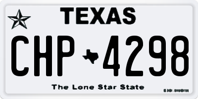 TX license plate CHP4298