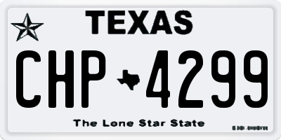 TX license plate CHP4299