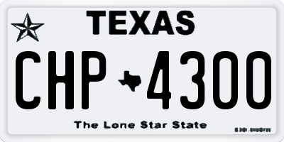 TX license plate CHP4300
