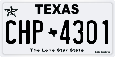 TX license plate CHP4301