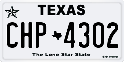 TX license plate CHP4302