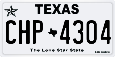 TX license plate CHP4304