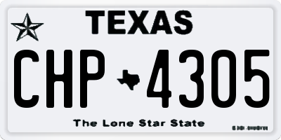 TX license plate CHP4305