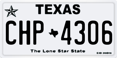 TX license plate CHP4306