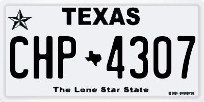 TX license plate CHP4307