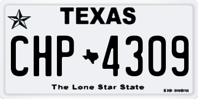 TX license plate CHP4309